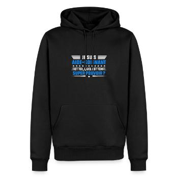 je suis Aide soignant idée cadeau Aide soignant - Sweat à capuche Premium bio Homme - noir - Devant - Nico (187cm)