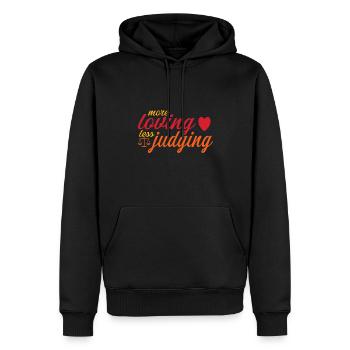 Womens Pride More Loving Less Judging - Männer Premium Bio Hoodie - Schwarz - Vorne - Nico (187cm)