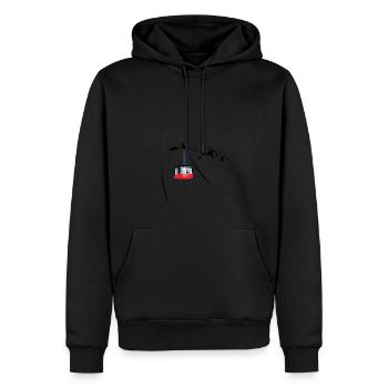 jackson hole gondola - Men’s Premium Organic Hoodie - black - Front - Nico (187cm)