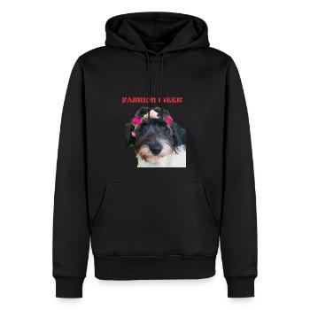 DOG Fashion Woche - Männer Premium Bio Hoodie - Schwarz - Vorne - Nico (187cm)