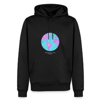 Reisen heilt alles - Männer Premium Bio Hoodie - Schwarz - Vorne - Nico (187cm)