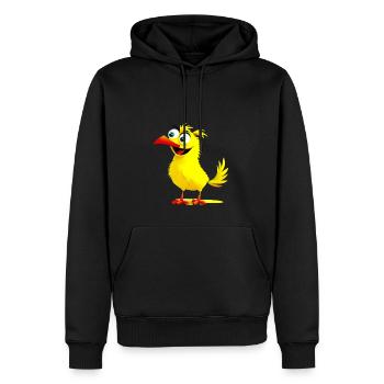 Little yellow chick is happy and laughs - Men’s Premium Organic Hoodie - black - Front - Nico (187cm)