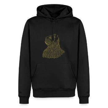 Löwe am Löwenbrunnen - Männer Premium Bio Hoodie - Schwarz - Vorne - Nico (187cm)