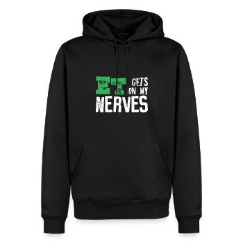 ET Awareness Tremblements essentiels - Sweat à capuche Premium bio Homme - noir - Devant - Nico (187cm)