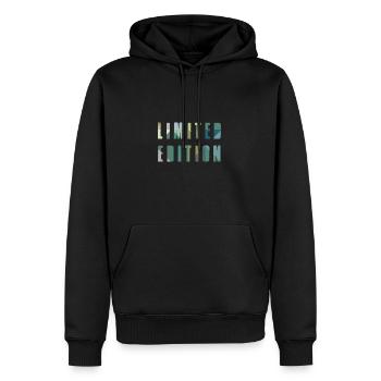 Limited Edition - Männer Premium Bio Hoodie - Schwarz - Vorne - Nico (187cm)