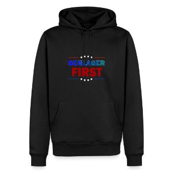 Schlager Nummer 1 - Männer Premium Bio Hoodie - Schwarz - Vorne - Nico (187cm)