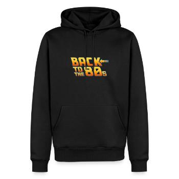 Retour aux années 80 soirée rétro retour aux 80 s - Sweat à capuche Premium bio Homme - noir - Devant - Nico (187cm)