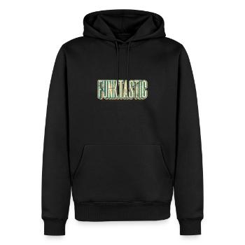 Funktastic Funky Vintage - Männer Premium Bio Hoodie - Schwarz - Vorne - Nico (187cm)