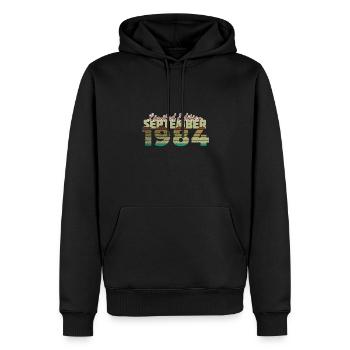 40e anniversaire Édition Limitée (SCR) 09/1984 - Sweat à capuche Premium bio Homme - noir - Devant - Nico (187cm)