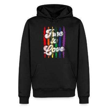 Free to Love | LGBTQ+ - Männer Premium Bio Hoodie - Schwarz - Vorne - Nico (187cm)