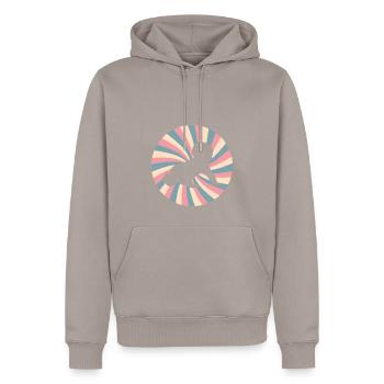 pregnancy announcement - Funny baby retro - Men’s Premium Organic Hoodie - taupe - Front - Nico (187cm)