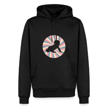 annonce de grossesse - Bebe drôle rétro - Sweat à capuche Premium bio Homme - noir - Devant - Nico (187cm)