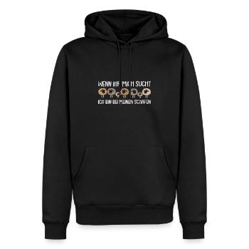 Wenn Ihr mich sucht ich bin bei meinen Schafen - Männer Premium Bio Hoodie - Schwarz - Vorne - Nico (187cm)