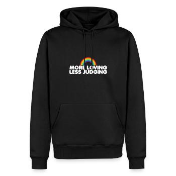 Womens Pride More Loving Less Judging - Männer Premium Bio Hoodie - Schwarz - Vorne - Nico (187cm)