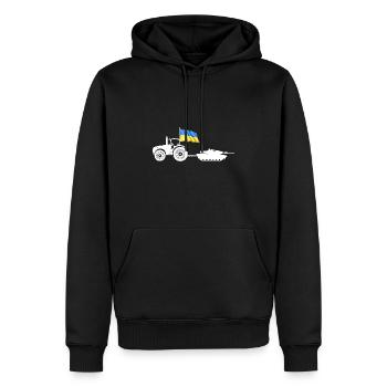 Ukrainischer Bauer stiehlt Kiewer Traktortank - Männer Premium Bio Hoodie - Schwarz - Vorne - Nico (187cm)