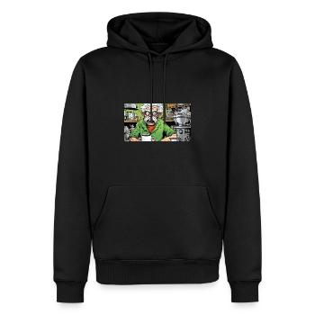 Coffee Addict Nerd Comic Anime - Men’s Premium Organic Hoodie - black - Front - Nico (187cm)