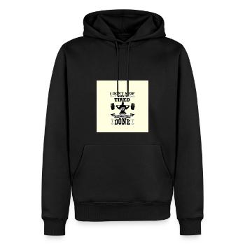 Gut Fit dxb - Men’s Premium Organic Hoodie - black - Front - Nico (187cm)