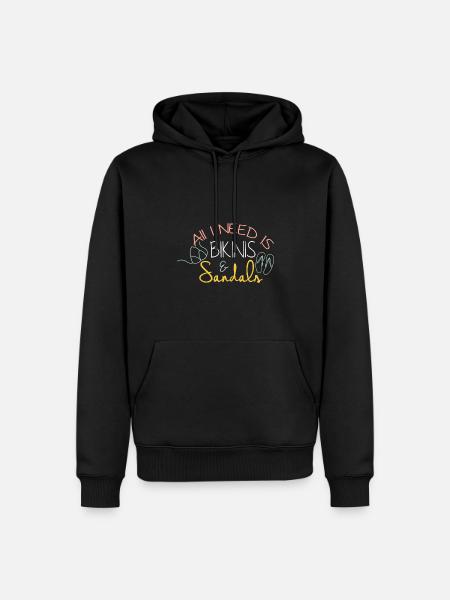 Tout ce dont j’ai besoin, c’est de bikini et de sandales - Sweat à capuche Premium bio Homme - noir