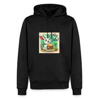 Hase Vegi Burger - Männer Premium Bio Hoodie - Schwarz - Vorne - Nico (187cm)