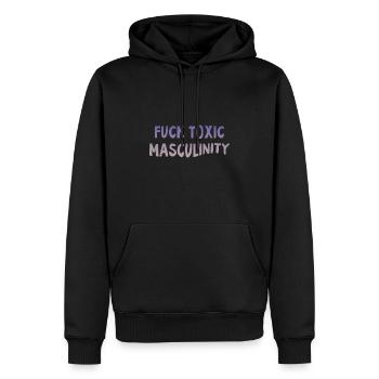 Feminism Saying Gift Vintage Emancipation - Men’s Premium Organic Hoodie - black - Front - Nico (187cm)