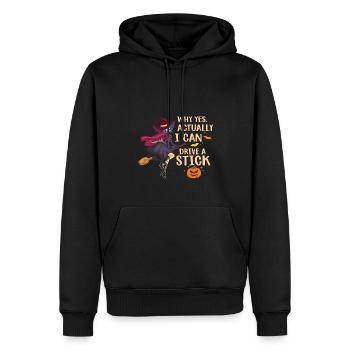 Pourquoi puis-je conduire un bâton - Sweat à capuche Premium bio Homme - noir - Devant - Nico (187cm)