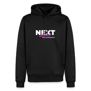 Next Level with SCHEISSEGAL - Männer Premium Bio Hoodie - Schwarz - Vorne - Nico (187cm)