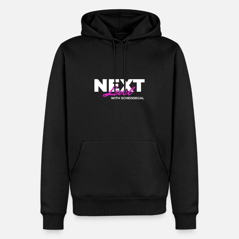 Next Level with SCHEISSEGAL - Männer Premium Bio Hoodie - Schwarz