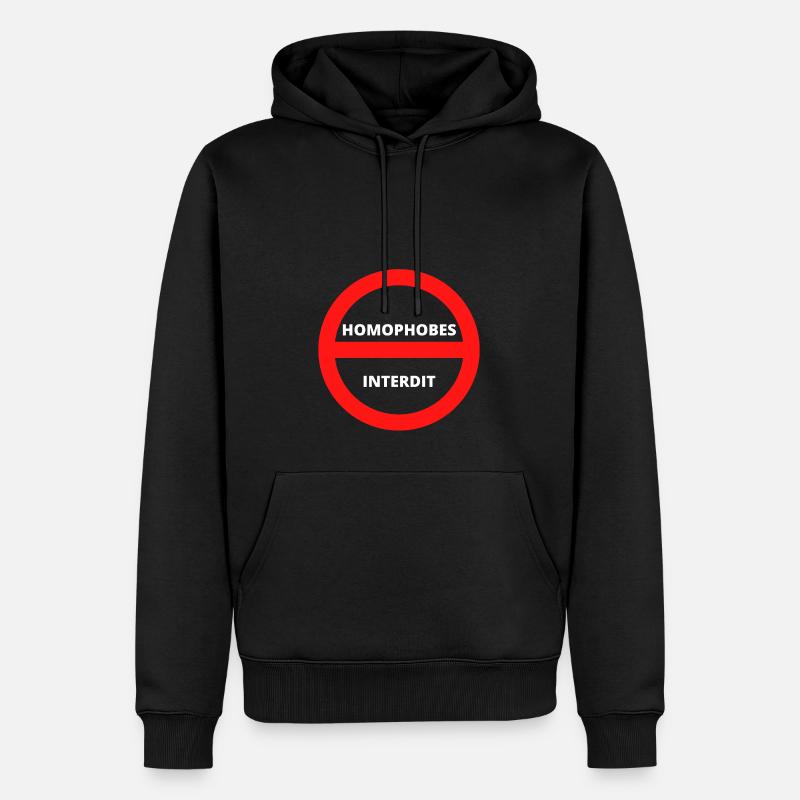 HOMOPHOBES INTERDIT - Sweat à capuche Premium bio Homme - noir