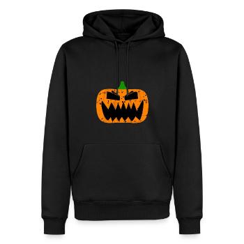 Citrouille maléfique - Sweat à capuche Premium bio Homme - noir - Devant - Nico (187cm)