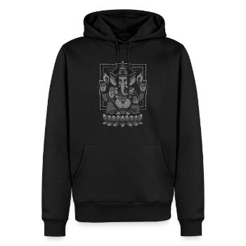 Ganesha Distressed - Men’s Premium Organic Hoodie - black - Front - Nico (187cm)