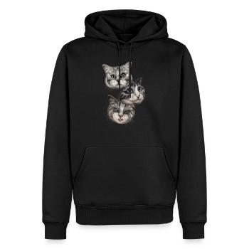 DES BISOUS - Sweat à capuche Premium bio Homme - noir - Devant - Nico (187cm)
