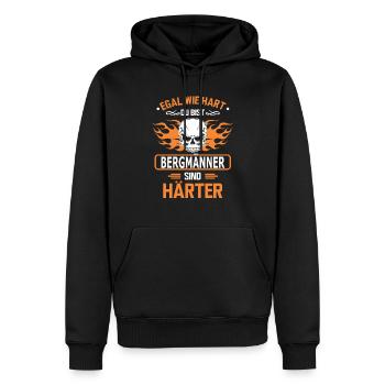 BERGMÄNNER - Männer Premium Bio Hoodie - Schwarz - Vorne - Nico (187cm)