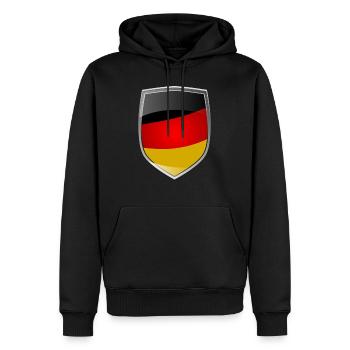 Shield with German Flag - Männer Premium Bio Hoodie - Schwarz - Vorne - Nico (187cm)