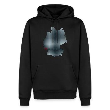 Sarre - Sarrebruck - Sweat à capuche Premium bio Homme - noir - Devant - Nico (187cm)