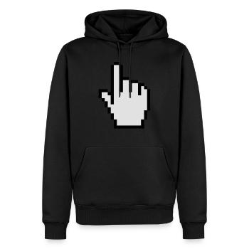 Mouse pointer - Sweat à capuche Premium bio Homme - noir - Devant - Nico (187cm)