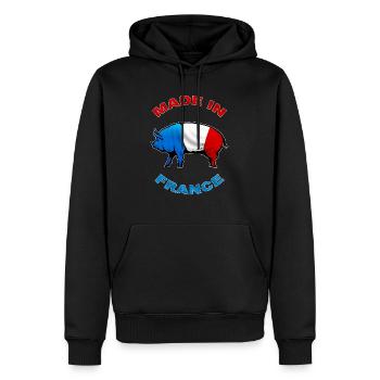 charcutier cochonnailles - Sweat à capuche Premium bio Homme - noir - Devant - Nico (187cm)