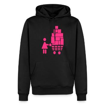 shopping - Sweat à capuche Premium bio Homme - noir - Devant - Nico (187cm)