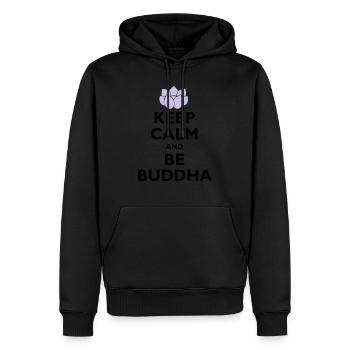 be buddha - Männer Premium Bio Hoodie - Schwarz - Vorne - Nico (187cm)