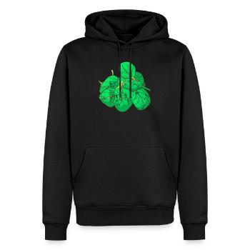 Épinards de style grunge vintage rétro - Sweat à capuche Premium bio Homme - noir - Devant - Nico (187cm)