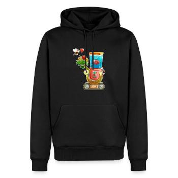 Robot in Love - Männer Premium Bio Hoodie - Schwarz - Vorne - Nico (187cm)