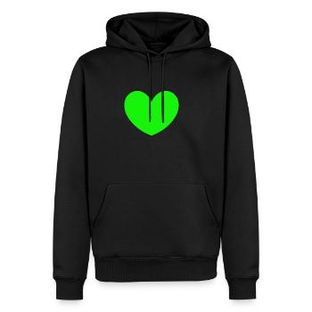 Herz grün Liebe Herzchen Liebe Geschenk - Männer Premium Bio Hoodie - Schwarz - Vorne - Nico (187cm)