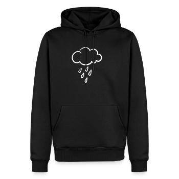 Regen, Wolke, Gewitter, Wetter - Männer Premium Bio Hoodie - Schwarz - Vorne - Nico (187cm)