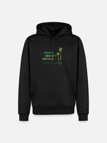 Environmentally friendly: Reduce, Reuse, Recycle. - Men’s Premium Organic Hoodie - black