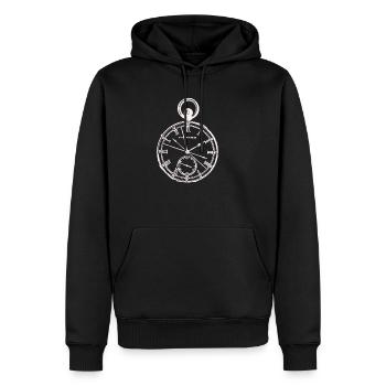 Stoppuhr schweizer Uhrwerk Geschenk Uhr - Männer Premium Bio Hoodie - Schwarz - Vorne - Nico (187cm)