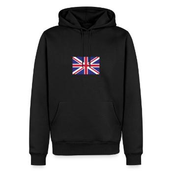 Union Jack 🇬🇧 / drapeau du Royaume-Uni - Sweat à capuche Premium bio Homme - noir - Devant - Nico (187cm)
