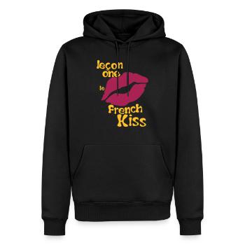french kiss Zitat humor bisous - Männer Premium Bio Hoodie - Schwarz - Vorne - Nico (187cm)