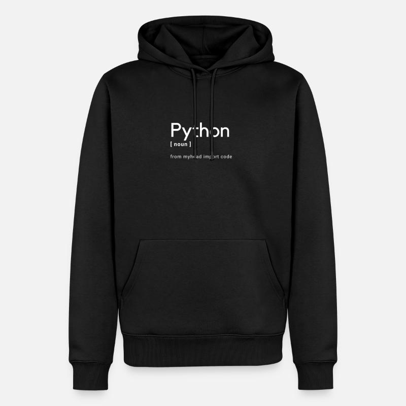 Python - Sweat à capuche Premium bio Homme - noir