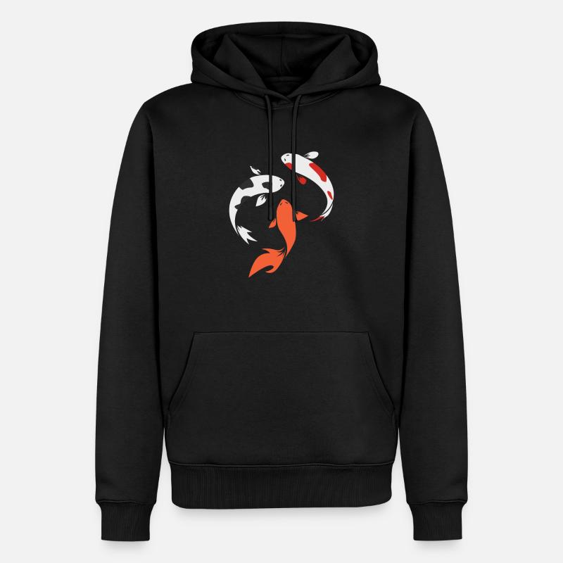 Koi - Männer Premium Bio Hoodie - Schwarz