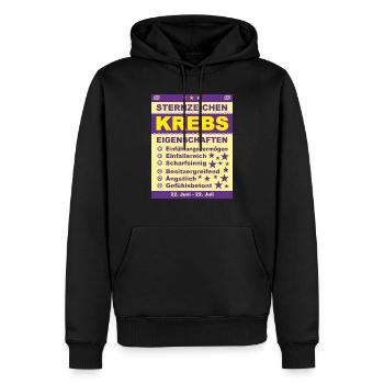 Sternzeichen Krebs - Männer Premium Bio Hoodie - Schwarz - Vorne - Nico (187cm)