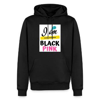 Ich bin Blac Pink, nur Wanna. - Männer Premium Bio Hoodie - Schwarz - Vorne - Nico (187cm)